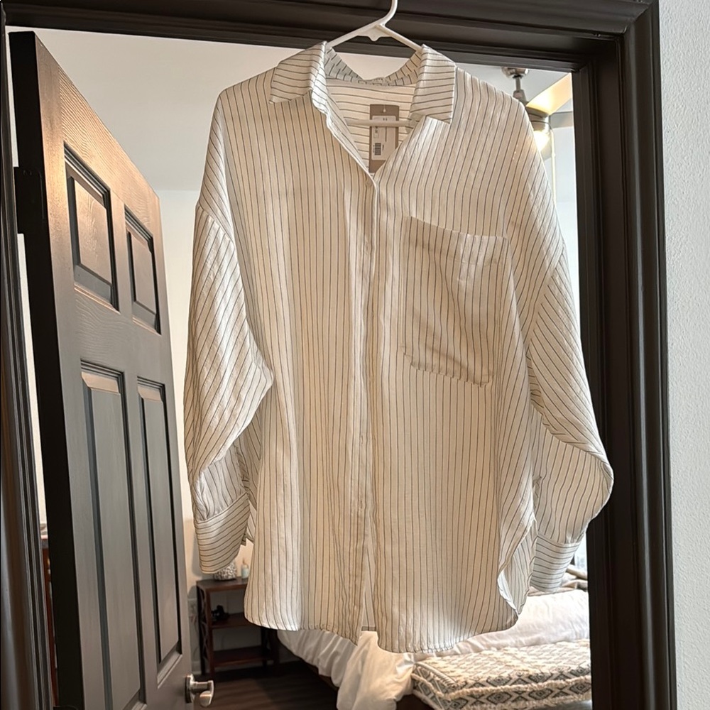 oversized button down blouse